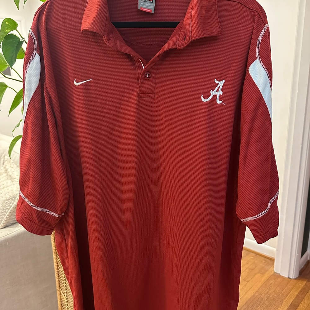 Nike Crimson Polo Shirt with University of Alabama Logo